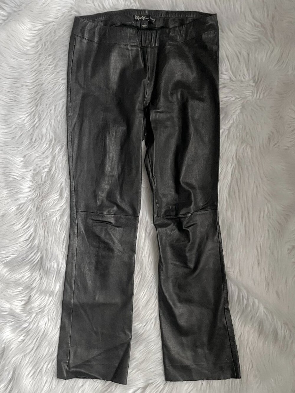 elizabeth and james black lambskin stretch leather pants size 2